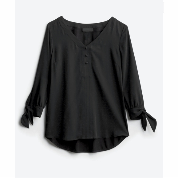 NWT Black 3/4 Sleeve Blouse - Picture 5 of 6